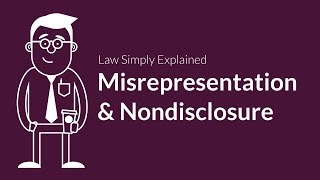 Misrepresentation and Nondisclosure  Contracts  Defenses amp Excuses [upl. by Assirehc527]