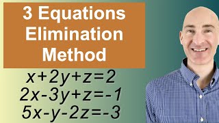 Solving Systems of 3 Equations Elimination [upl. by Assira522]