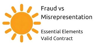 Fraud vs Misrepresentation  Other Essential Elements of a Valid Contract  CA CPT  CS amp CMA [upl. by Burch]